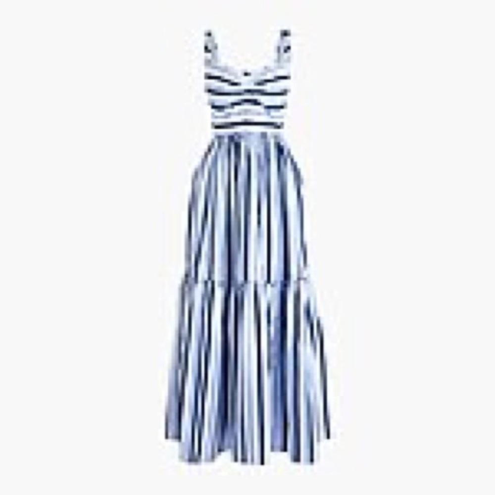 Shirting Stripe Tiered Maxi Dress